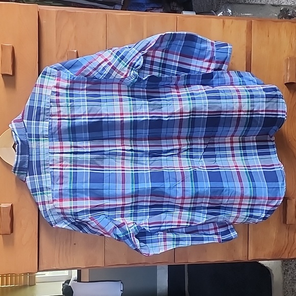 NWT Polo Ralph Lauren: Classic Fit Plaid Oxford Shirt, Blue/Red/Green/White, Med - Picture 7 of 9